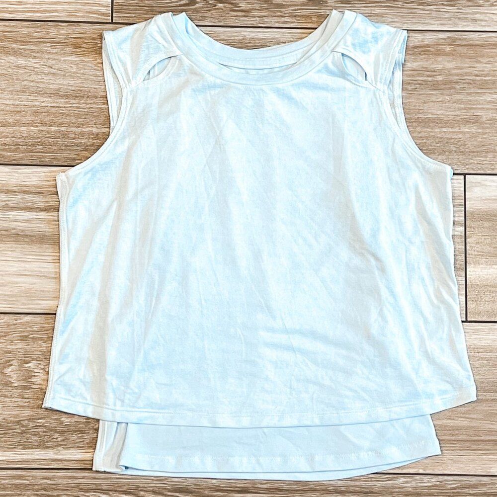 Athleta Girl Double Tank Camisoles Doubles in Light Blue, Size Medium 8-10